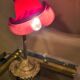 Artdeco brass lamp with pretty antique tulip 25x20