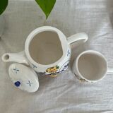 Teapot/coffee maker set with mug slip pattern breakfast hand-painted pieces