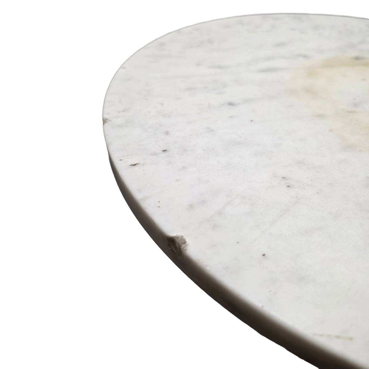 Antique French Cast Iron Side Table with marble top, circa 1890
