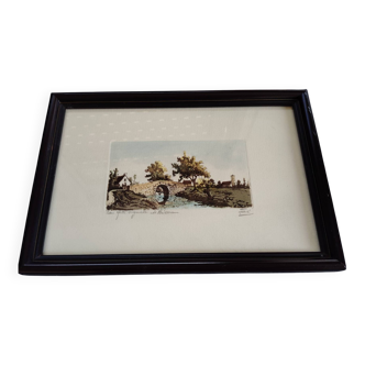 Framed watercolour