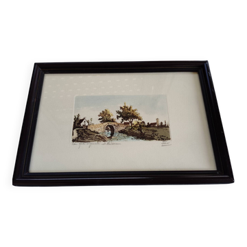 Aquarelle encadrée