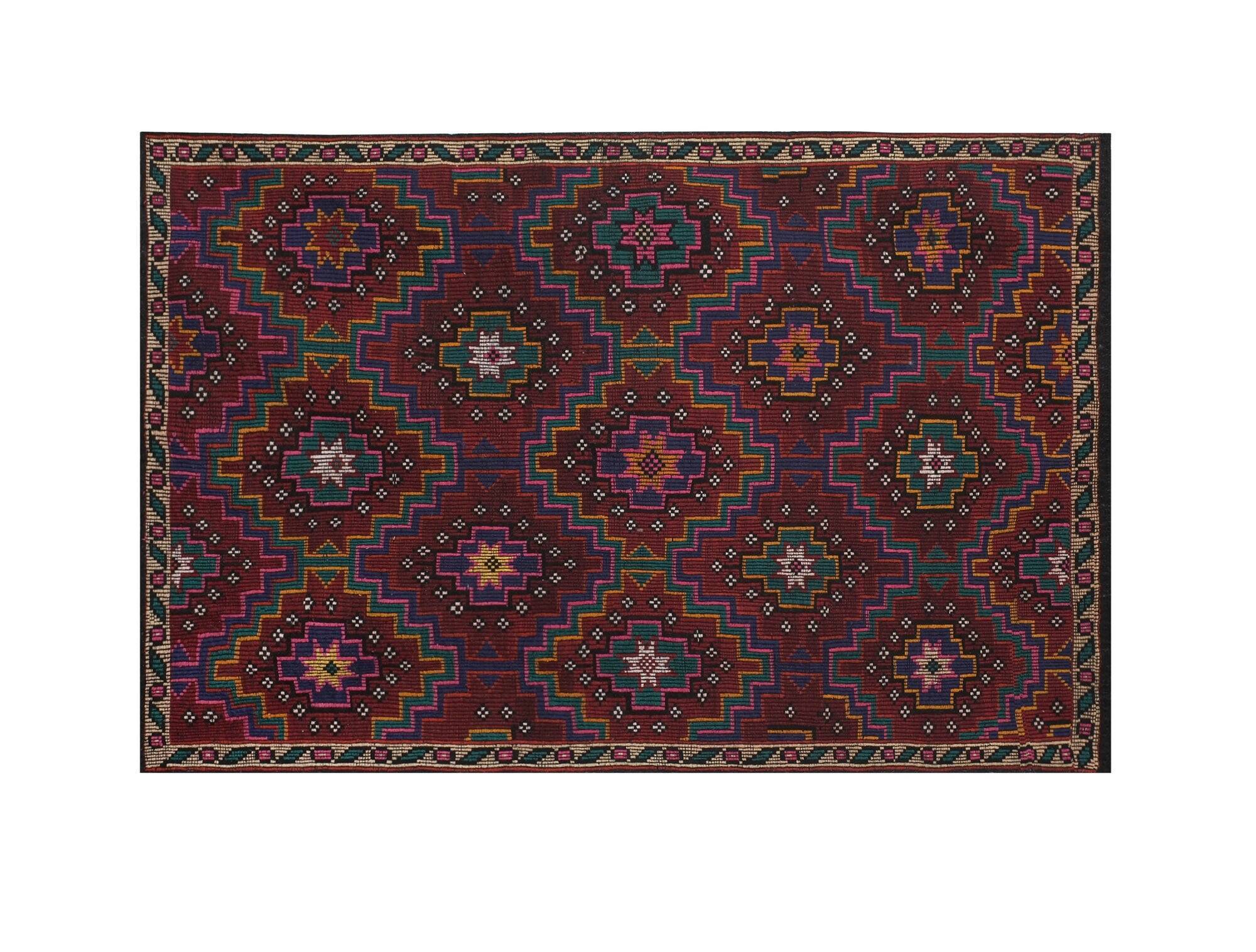 Vintage Turkish kilim handwoven 190x295 cm