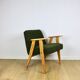 Chierowski 366 armchair, 1970s, olive green vintage boucle - light wood