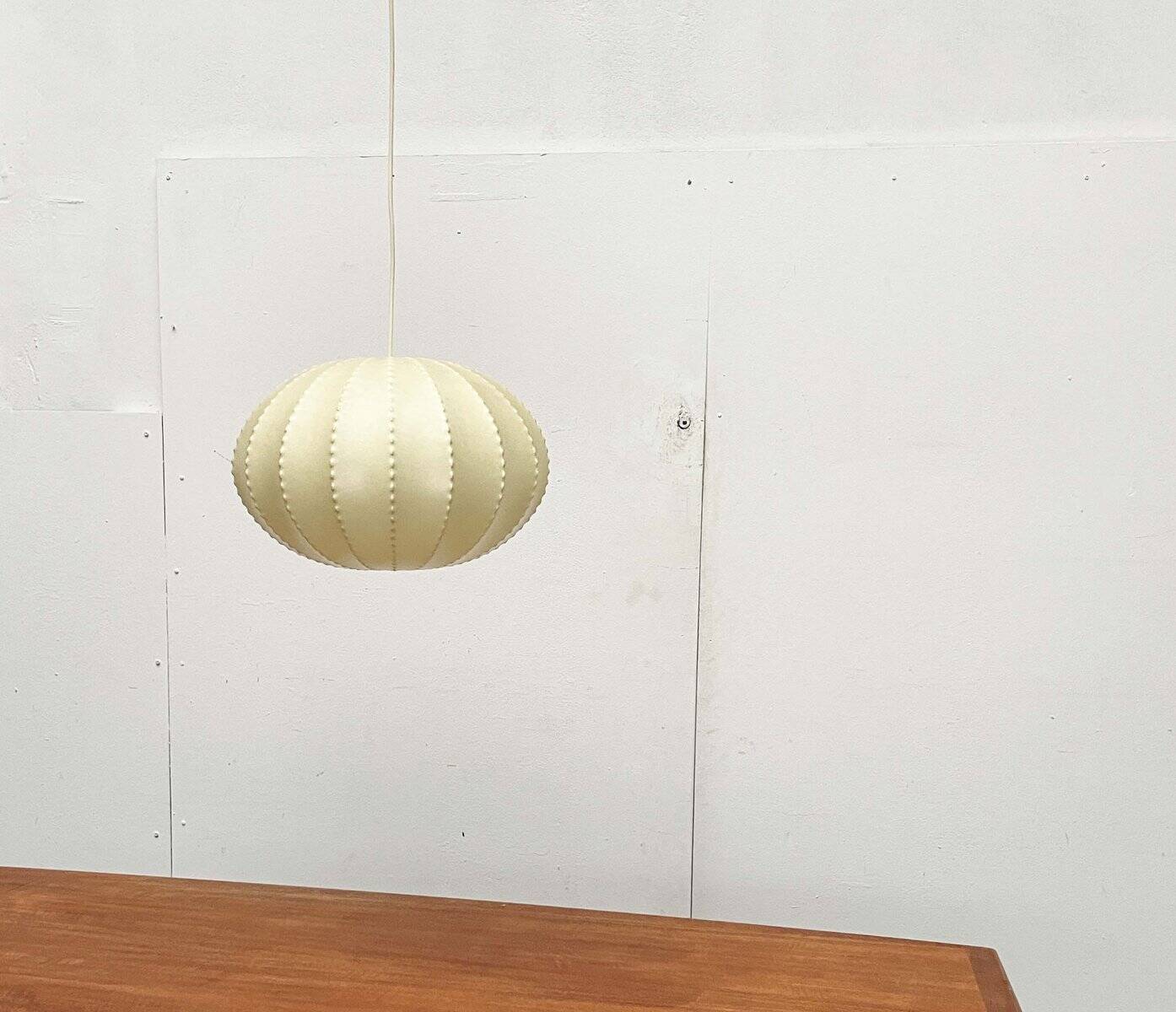 Modern mid-century Cocoon pendant lamp by Friedel Wauer for Goldkant Leuchten, Germany, 1960s.
