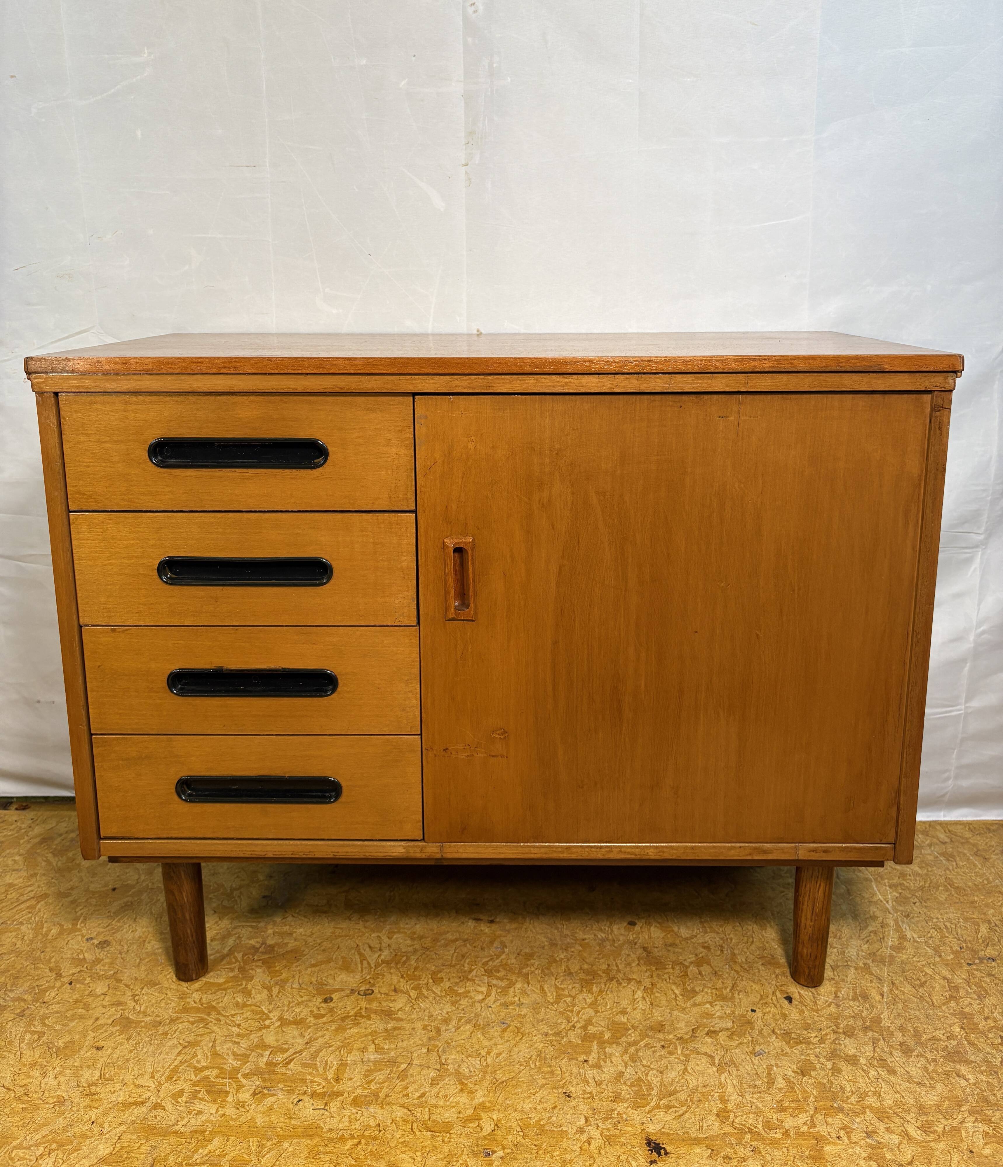Vintage Mid-Century Teak Small Sideboard | 1960s | Scandinavian Compact