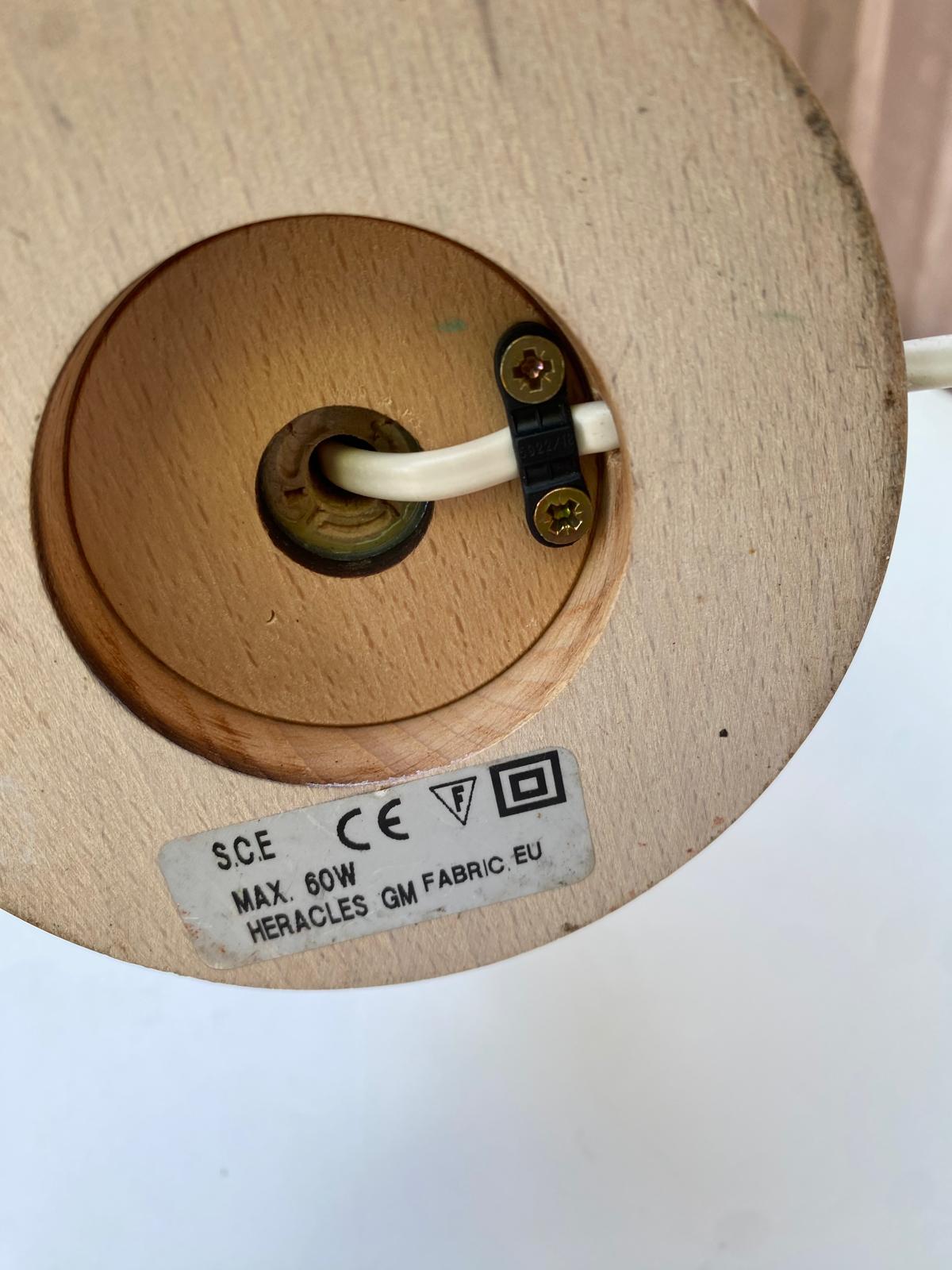 Twisted wooden floor lamp in beige and green S.C.E.