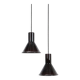 Set of 2 Holmegaard / Michael Bang 'Mini P&T' pendant lamps / handmade glass / red / black / 1970s
