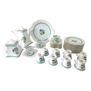 Art Deco tea and dessert service, Limoges porcelain, A. Lanternier & Cie