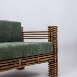 3-seater sofa or wall bench, “Kapla” model. 1960s.