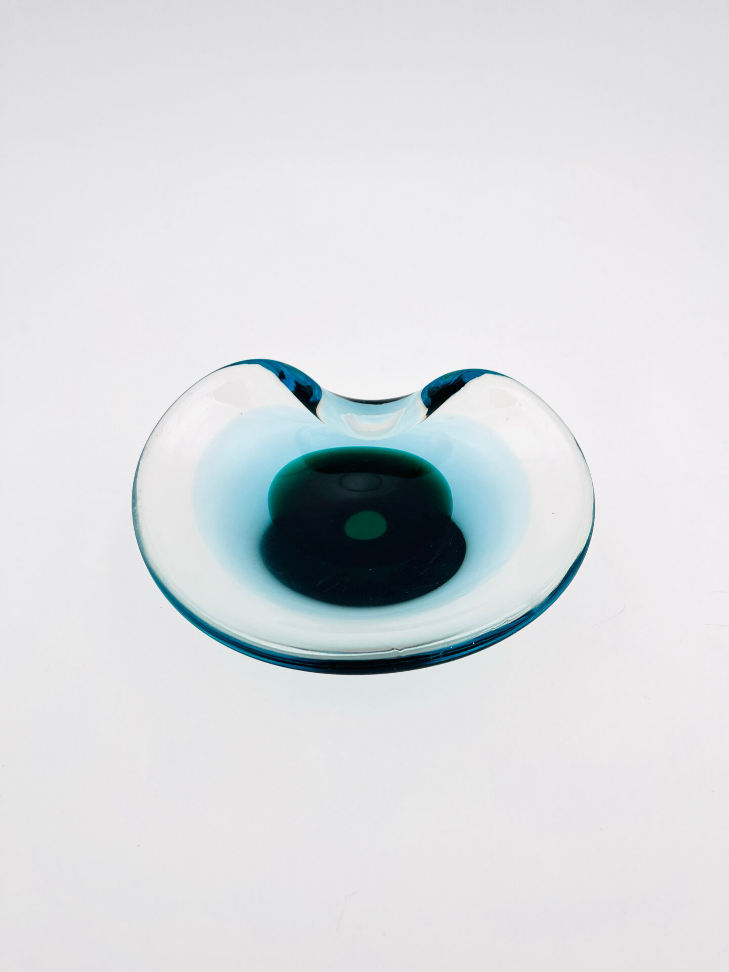 Murano Ashtray Galliano Ferro Sommerso Emerald Green 1960