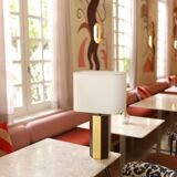 Lampe La Luco finition vernis noyer & or jaune