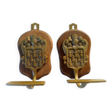 duo de patères  en laiton, vintage