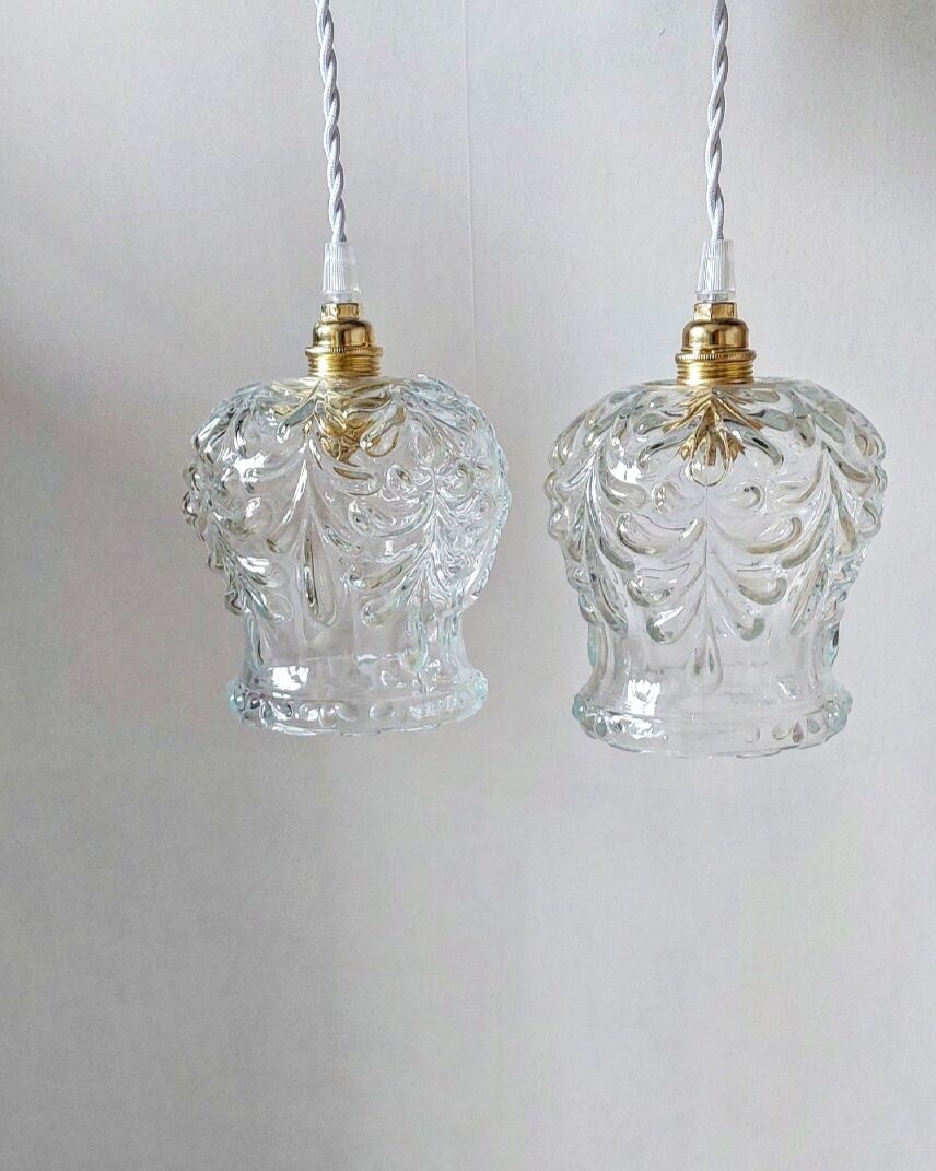 Lot de deux suspensions vintage