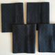 Set of 4 old black damask towels embroidered monogram MC, circa 1920