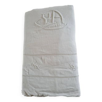 Drap ancien monogramme YA