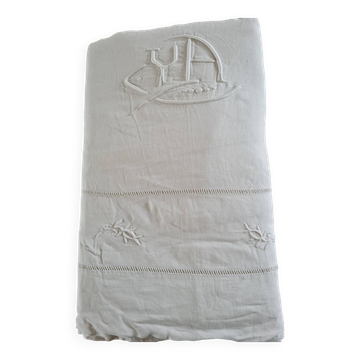 Drap ancien monogramme YA