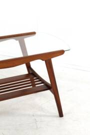 Coffee Table with Glass and Magazine Holder - mid century dutch design