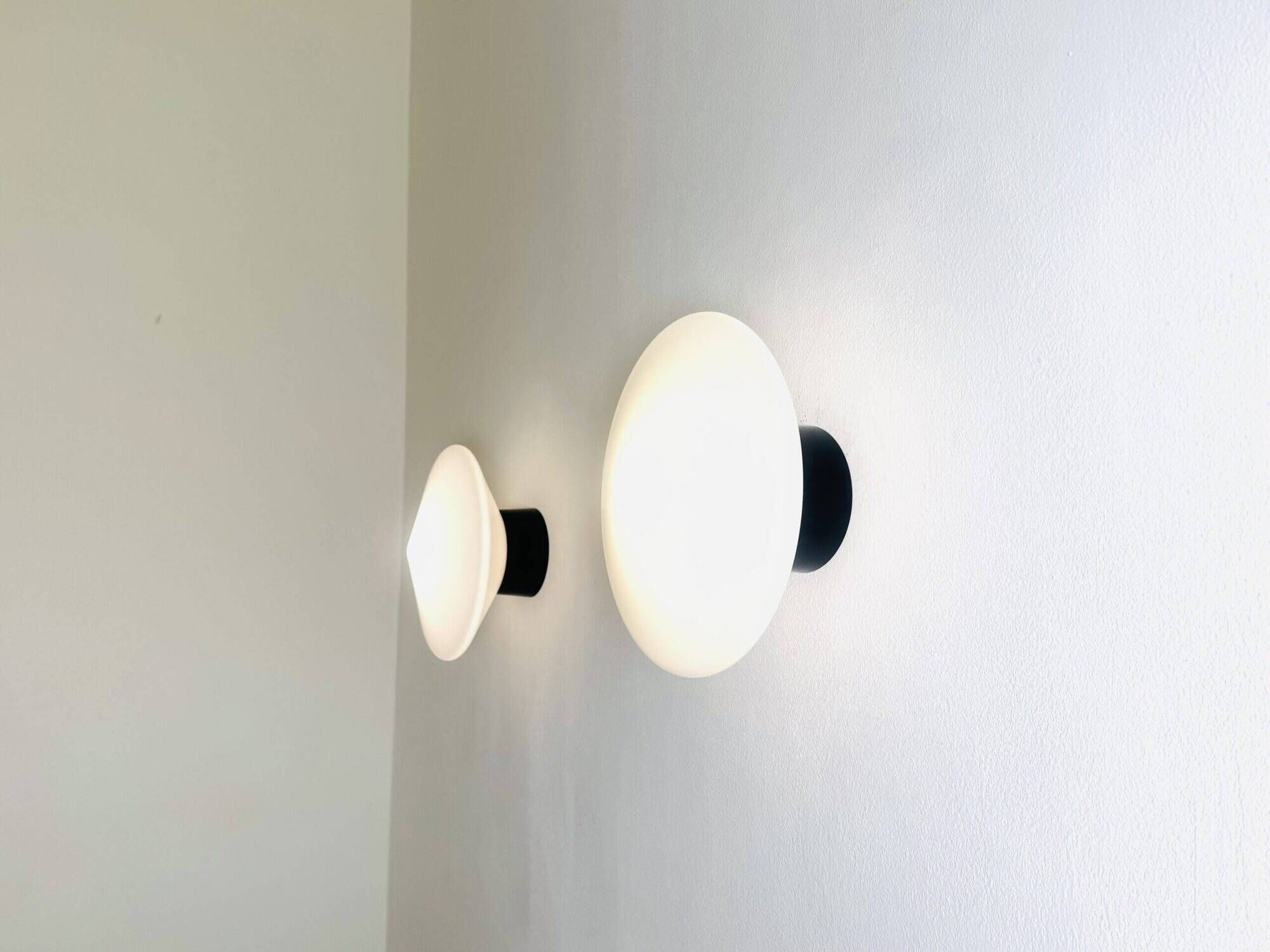 P-1410 Discus Milky Glass Ceiling Or Wall Lamps By Raak Amsterdam, The Netherlands 1960S