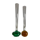 Pair of Bohemian crystal soliflore vases from the 70s and 80s