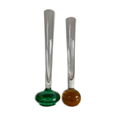 Duo de vases soliflores en cristal de bohème des années 70-80
