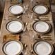 Set of 6 vintage flat plates ADP L Royal Limoges, gilded porcelain - 2