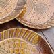 Service of 12 fish barbotine plates – antique faience from Sarreguemines