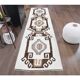 Vintage Turkish Oushak Handmade Wool Cotton White Runner 90x350