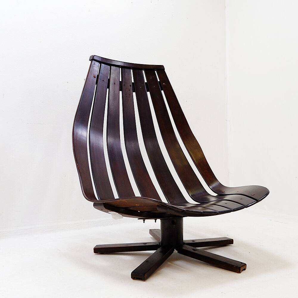 Vintage swivel armchair 1970 by Hans Brattrud for Hove Möbler