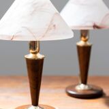 Murano glass mushroom desk lamps, 1970s, set of 2