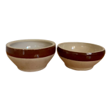 Set of 2 small Digoin bowls in vintage stoneware