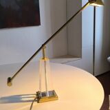 Brass and plexiglass desk lamp from the 80s