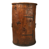 Primitive folk art cabinet made of an old tree trunk.