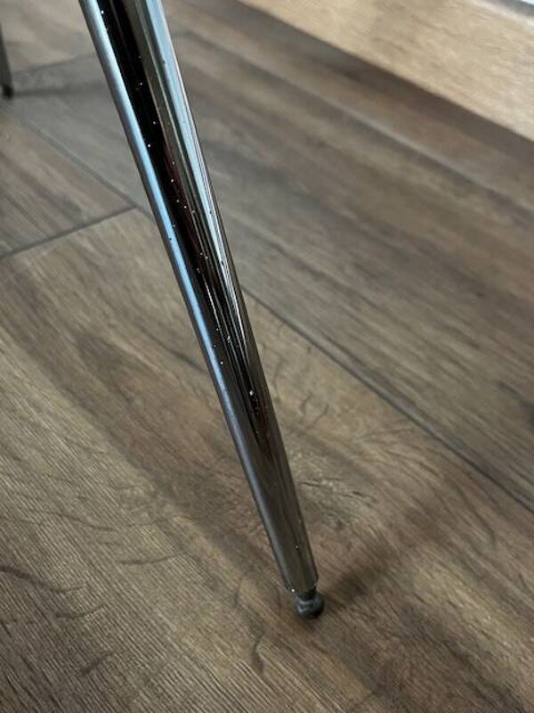 Chaise yamakado, chrome et skaï jaune