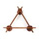 Italian candlestick in brass and Anri Form wood, 1960s.