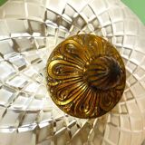 Ornate glass and brass wall or ceiling lamp