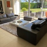 Taupe leather sofas