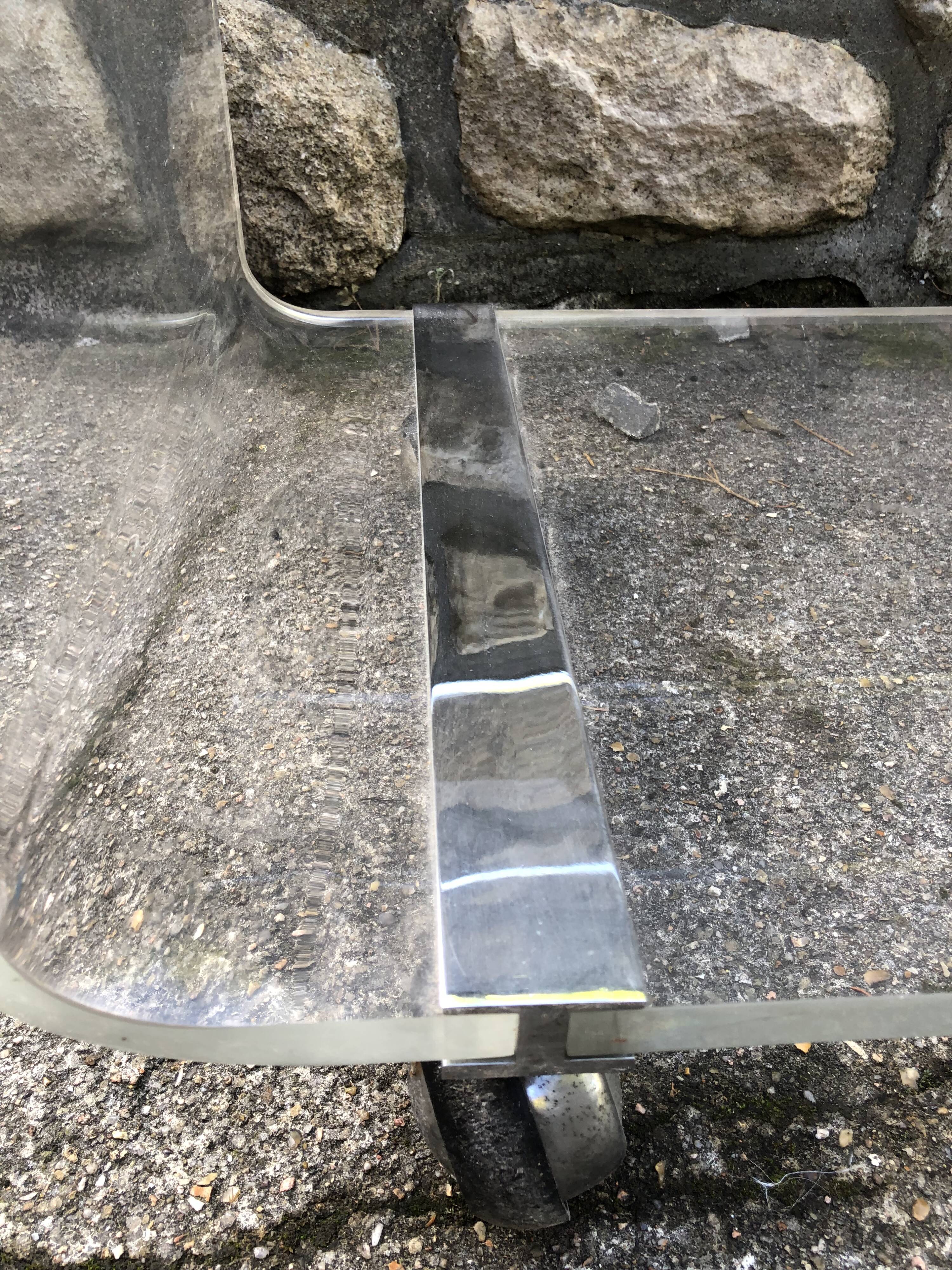 Plexiglass coffee table 1970