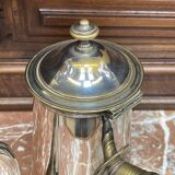 Napoleon III chocolate pot, late 19th century, in silver-plated metal