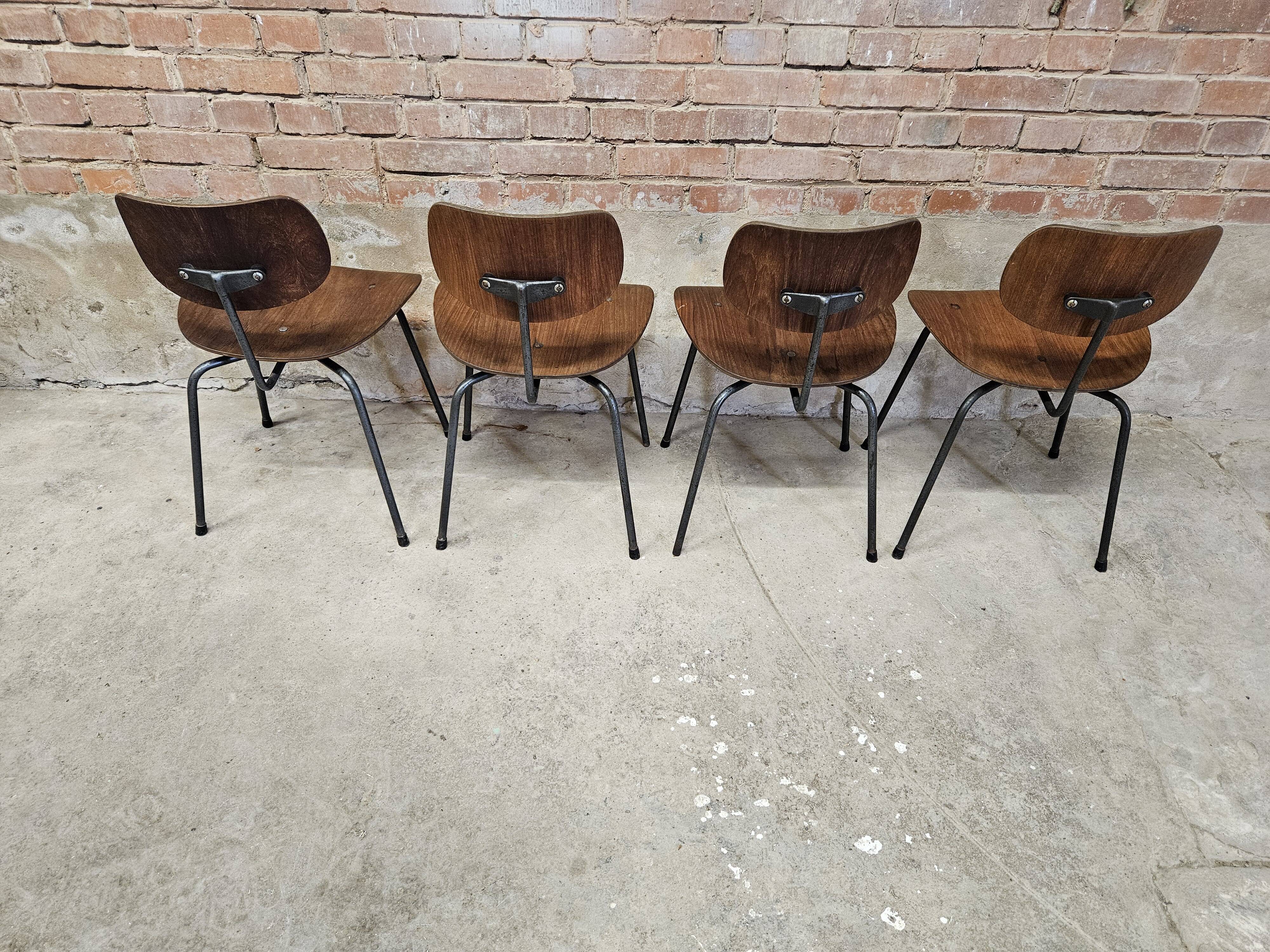 Set de 4 chaises  vintage Se 68 par Egon Eiermann pour Wilde+Spieth 1950"