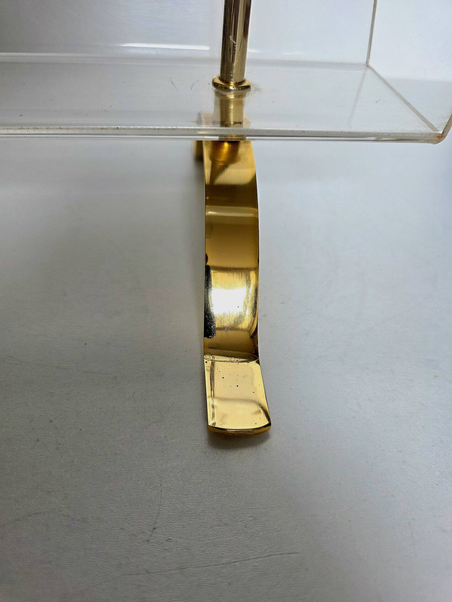 Vintage Lucite and Brass Magazine Rack - Hollywood Regency - 1970s