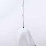 White Blown Glass Pendant Mod. Zenda by Luciano Vistosi, Italy