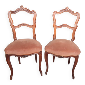 Paire Anciennes chaises - velours