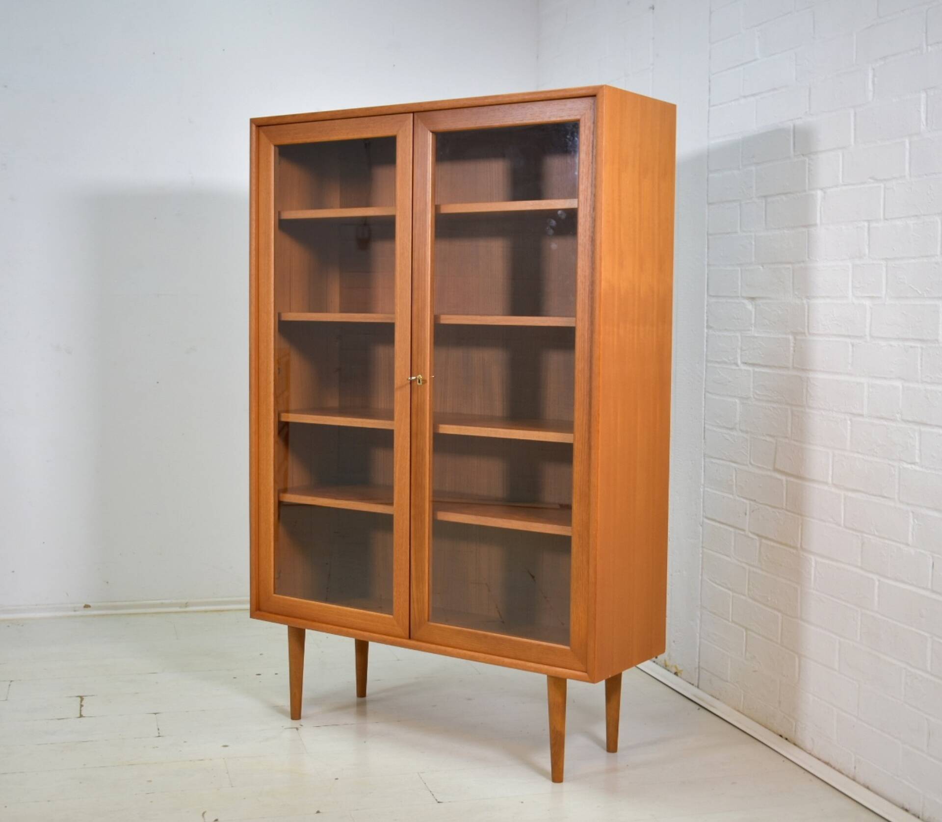 Display cabinet by WK Möbel showcase 1970s Vintage Teak
