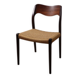 Scandinavian chair model 71 by Niels Otto Moller in teak and rope
