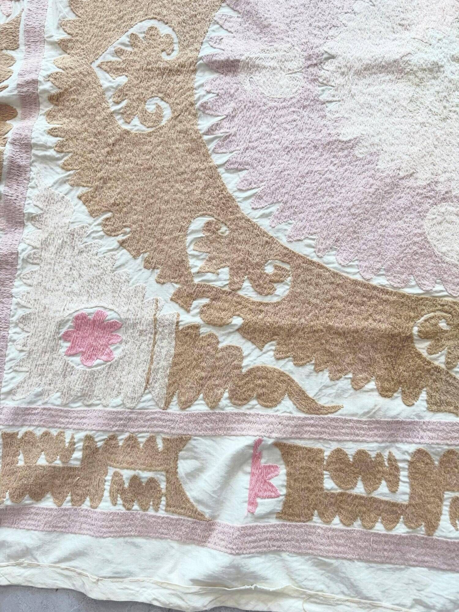 Vintage hand-embroidered tablecloth 136x143 cm