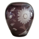 Vase olive en verre taillé