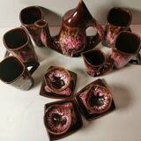 Vallauris Coffee/Tea Service 13 Pieces including Mugs. Signed Vintage