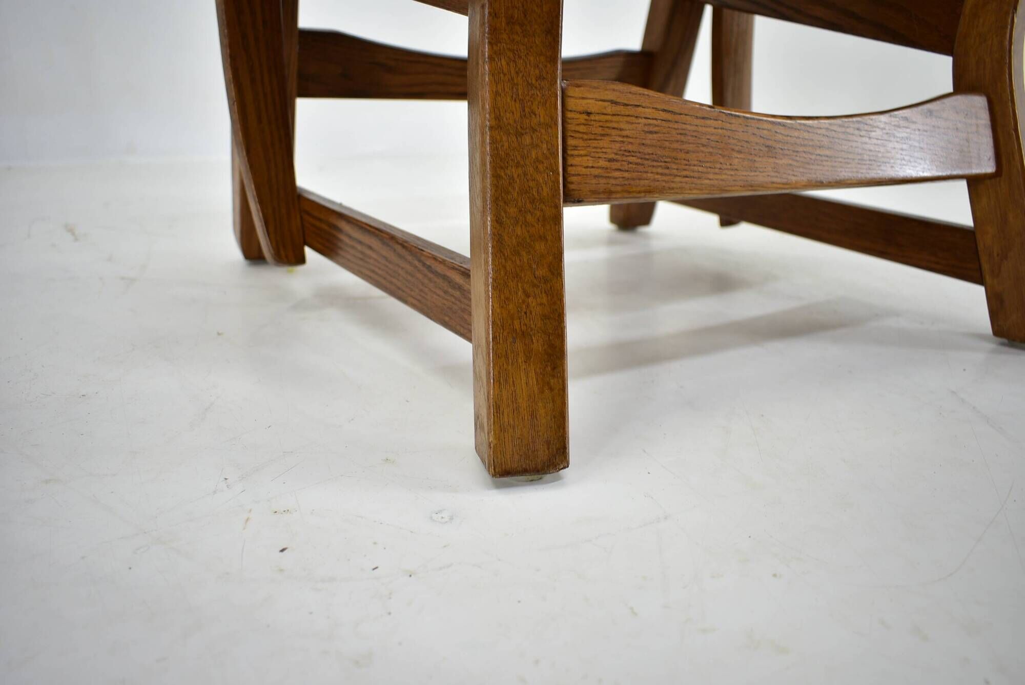 Paire de fauteuils lounge brutalistes en chêne massif par Dittmann & Co., 1970s