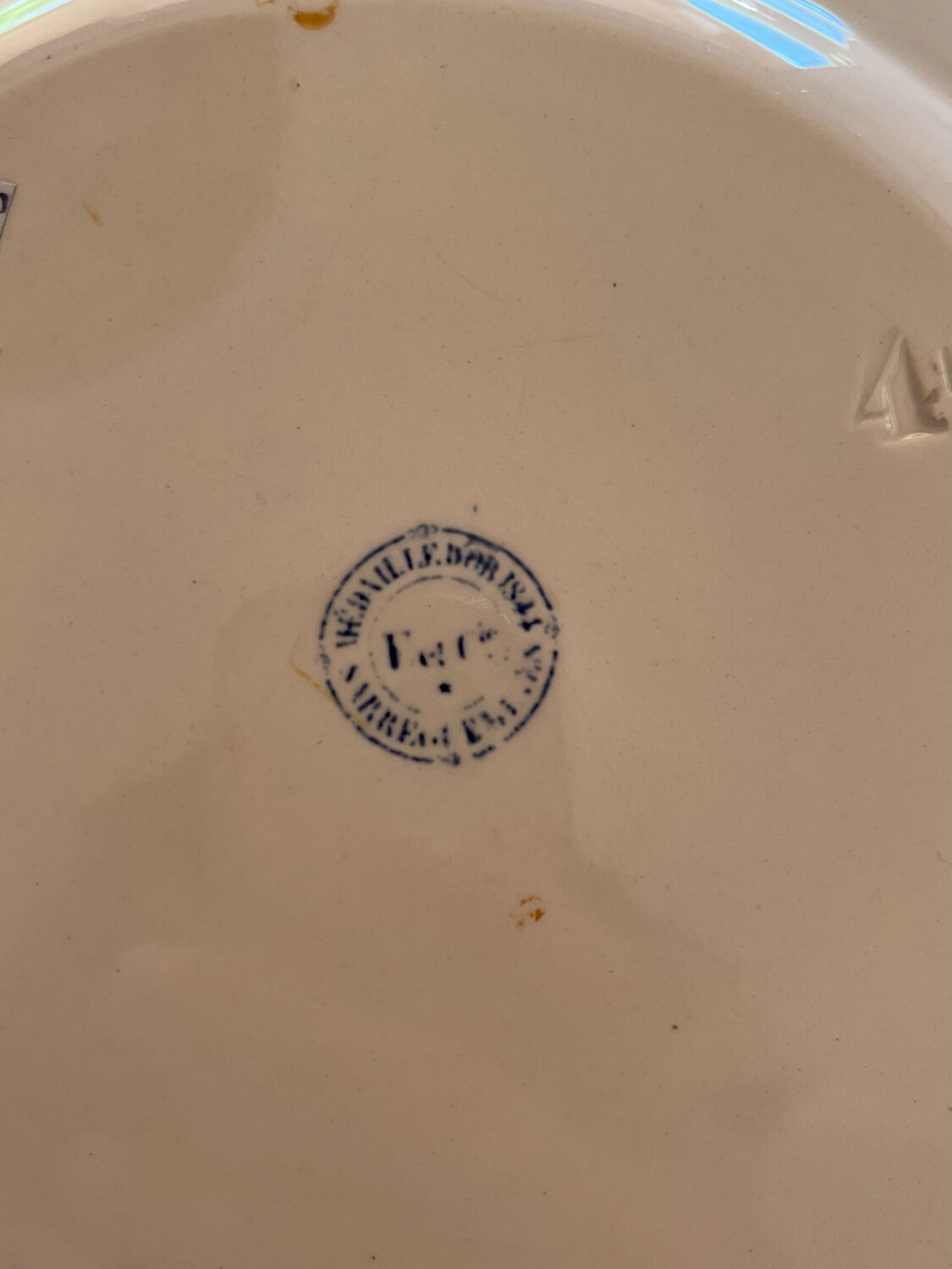 Ancienne assiette en faïence Sarreguemines
