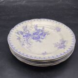 Antique lavender blue plates charm of yesteryear Flore Sarreguemines UC